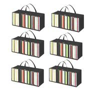 YGBWAOV Bolsas para Guardar DVD (6 Unidades), Organizador de CD de PVC Transparente con Asas y Cremallera, Soporte para Medios.