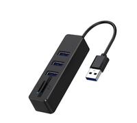 YGBWAOV Cable Divisor USB 2.0 HUB, Convertidor, Disco USB, Tarjeta TF, Lector Integrado, Adaptador Extensor, Transferencia de Datos, 3 Puertos