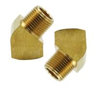 yGBWAOV Codo de Calle de 45 Grados, Conector Macho NPT de 1/8 Pulgada X Hembra NPT de 1/8 Pulgada, Accesorio de Tubería de Latón, Paquete de 2