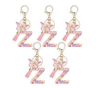 YGBWAOV Colgante de Letra Estilo Z, con Inicial Rosa, de Mariposa