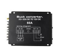 YGBWAOV Convertidor de Potencia de CC de 24 V A 12 V para Coche, Inversor Reductor con Control de Temperatura para Carritos de Golf, Clubes, Coches, Camiones y Autobuses.