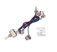 YGBWAOV Equipo de ArnéS de Cableado de Fonocapores de Guitarra EléCtrica Lp 2T2V 500K Pots Interruptor de 3VíAs con Enchufe para Doble Bobina Reemplazos de Guitarra Estilo,Tapa Color Crema
