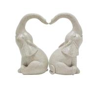 YGBWAOV Estatua de Corazón de Elefante, Pareja de Elefantes, Adorno de Escritorio, Figura de Animal de Resina para Decoración de Sala de Estar y Dormitorio