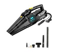 YGBWAOV Inflador de Neumáticos 4 en 1 de 150 PSI con Parada Automática: Bomba Digital de 12 V con Limpiador de Polvo TPMS y Luz LED para Vehículos.