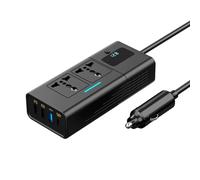 YGBWAOV Inversor de Corriente para Coche de 200 W, 12 V CC A 220 V CA, PD QC3.0, 4 Puertos USB, Adaptador de Inversor de Corriente para Coche Dual