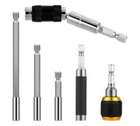 YGBWAOV Juego de Barra de Soporte de Punta de Broca Giratoria Magnética de Extensión de Broca de 6 Uds. Soporte de Taladro Giratorio Magnético de 1/4 de Pulgada, para Espacios Reducidos