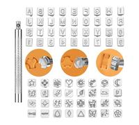 yGBWAOV Kit de 72 Herramientas de Estampado de PU, Juego de Punzones para Hacer Sillines de PU con Formas Variadas, Herramientas de Punzonado para Sellos de PU.