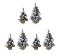 YGBWAOV Paquete de 6 Miniárboles de Navidad Artificiales para Mesa, Miniárboles de Navidad para Hacer Tú Mismo, Decoraciones Navideñas para Interiores
