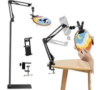 YGBWAOV Soporte de de Bordado Ajustable Negro, Soporte de Piso para/Tableta/Teléfono, Soporte de Bordado, Giratorio 360°