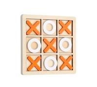 YGBWAOV Tablero de Madera Tic- Toe Game XO Juego de Mesa Juguete Familia Clásica Juego de Rompecabezas para Niños Juguetes Educativos Naranja +