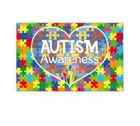 YGBWAOV Tela de Fondo para Fotografía de 180x115cm, Fondo para Pancarta del Día Mundial del Autismo, Escena de Rompecabezas, Tela de Fondo