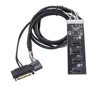 YGBWAOV USB2.0 Header Splitter 9 Pin 1 A 4 Extensión Hub Splitter con Cable de Interfaz SATA para PC Mainboard Adaptador
