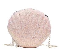 YGCHEN Bolso Bandolera Concha Bolsos Mujer Bolso de Mano Elegantes Bolso Cruzado Sirena Lentejuelas Bolsos Bandolera para Niña Mujer Rosa