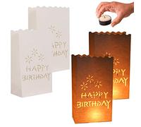 YGCHEN Happy Birthday Bolsas para Velas Candle Bags Bolsas de Velas Decorativas Cumpleaños Velas Bolsas de Luz Linternas de Papel Bolsa Decoración de Fiesta (20 Piezas)