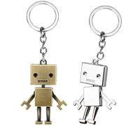 YGCHEN Llavero Robot Llaveros Vintage Robot Keychain Parejas Llavero de Robot de Metal Colgante Fiesta de Cumpleaños Regalo 2 Pièces