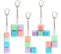 YGCHEN Llavero Tetris Llaveros Juego Clásico Keychain Pulsador Tetris Llavero Regalo de Cumpleaños para Niños Decoración Colgante 5 Pièces