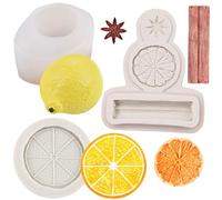 YGCHEN Molde de Silicona para Rebanadas de Limón, Estrella, Anís y Canela - Molde 3D para Chocolate, Tarta, Fondant, Azúcar, Velas y Jabón