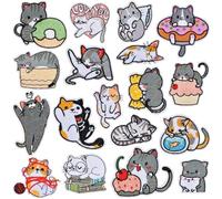YGCHEN Parches Termoadhesivos Gato Ropa Termoadhesivos Niños Parches Ropa Termoadhesivos Animales Parches Apliques Bordado para Camiseta Jeans Sombrero Bolsas Termoadhesivas 18 Piezas