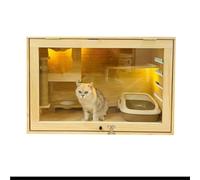 YGDYFDC Casa de Gato Casa for Gatos Villa de Madera Maciza, Jaula Nido for Gatos de Lujo, Vitrina, Jaula de cría, Jaula integrada for Mascotas, Jaula for Gatos Casa Gatos(60X60X120cm)