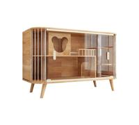 YGDYFDC Casa de Gato Gabinete for Gatos de Madera Maciza for Interiores, Mueble de TV compartido for Mascotas, Jaula for Gatos de Doble Capa, casa for Gatos Casa Gatos(A)