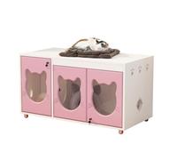 YGDYFDC Casa de Gato Jaula de Madera Maciza for Gatos, Villa de Lujo, hogar, Interior, criadero de Gran tamaño, Temperatura Constante, Sala de partos for Gatos Casa Gatos(Pink,120 * 60 * 178.4)