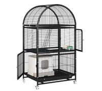 YGDYFDC Casa de Gato Jaula for Gatos, Espacio Grande, Villa for Gatos en casa Interior de Varios Pisos, Nido for Gatos de Dos Pisos con Jaula for Gatos con Inodoro Casa Gatos(B,Black)