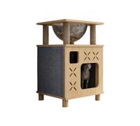YGDYFDC Casa de Gato Nido for Gatos, Villa de Madera Maciza for Gatos, casa Cerrada for Gatos, Marco de Escalada for Gatos, mesita de Noche, Taburete compartido for Personas y Gatos Casa Gatos(B)