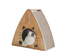 YGDYFDC Casa de Gato Nido for Gatos, Villa for Gatos, Tienda Transpirable, Amoladora de Garras de Madera Maciza, rascador Vertical Triangular de Doble propósito for Gatos Casa Gatos(L)