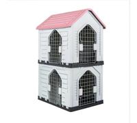 YGDYFDC Casa de Gato Nido y Jaula for Gatos al Aire Libre, casa for Perros de Verano for Todas Las Estaciones, casa for Perros y Gatos al Aire Libre a Prueba de Lluvia Casa Gatos(Pink)