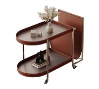 YGDYFDC Mesa de Centro Mesa Auxiliar Ligera De Lujo For Sofá, Mesa Auxiliar For Sala De Estar, Balcón, Móvil con Carrito De Bloqueo, Estante For Mesa Auxiliar Mesita(Marrcn)