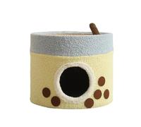 YGDYFDC Nido de árbol para Gatos Refugio for Gatos, casa Segura Cerrada de Sisal de Doble Capa cálida for Invierno, Cama for Gatos y Gatitos for Dormir, estantes for Gatos Fácil de Montar(A)
