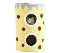 YGDYFDC Nido de árbol para Gatos Refugio for Gatos, casa Segura Cerrada de Sisal de Doble Capa cálida for Invierno, Cama for Gatos y Gatitos for Dormir, estantes for Gatos Fácil de Montar(B)