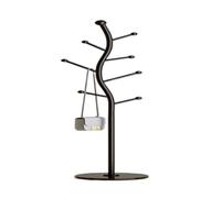 YGDYFDC Perchero de Esquina Perchero estilo crema, Perchero de pie for ropa de dormitorio, colgador de ropa Simple, estante de almacenamiento de ropa Percha de Pie(Black,B)