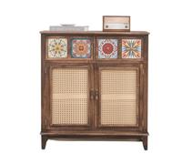 YGDYFDC Taquillas Modernas Gabinete Tipo Cubo, Gabinete Tipo Cubo De Ratán For El Hogar, Gabinete For Té, Aparador Retro, Gabinete For Sala De Estar, Aparador Cómoda con Cajones(Brown,B)
