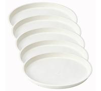 YGER JZGB Bandeja para Plantas Redonda de Plástico Grueso, Base para Macetas, Pack de 5 | Platos para Macetas Interior Exterior Recoge Agua para Alféizar, Patio, Jardín, Casa, Colector(17.3x2cm/6.8x0.8in)