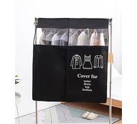 YGER JZGB Funda Burro Ropa, Perchero Cubierta, Funda para Armario, Protector Impermeable para Colgar Ropa con Ventana de PVC Transparente(Black,120x120cm/47x47in)