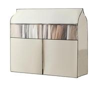 YGER JZGB Funda Burro Ropa, Perchero Cubierta, Tela no Tejida con Cremallera de 3 Vías, Ventana Transparente Grande y Sello Superior para Tendedero de un Solo Poste(Beige,120x50x120cm/47x20x47in)