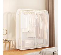 YGER JZGB Funda para Burro de Ropa con Cremallera, Burro Ropa Funda Protector para Perchero, para Guardar Vestidos y Abrigos (Perchero No Incluido)(White,110x150x50cm/43x59x20in)