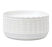 YGER JZGB Plato para Macetas Redondo de Plástico Recoge Agua, Bandeja para Plantas, 10 Uds | Bandeja de Goteo para Plantas Redonda Riego por Abajo para Alféizares, Balcones, Salón, Jardín(White,16x3cm/3x1.2in)