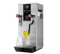 YGFBLSZ Espumador de Leche eléctrico de 12 l con vaporizador y Bomba de Refuerzo. Tanque Interior de Acero Inoxidable 304. Calentamiento rápido. Blanco, Plateado.,Sliver