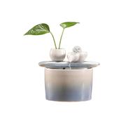 YGFBLSZ Fuente de Mesa para Interiores, Fuente de Mesa de cerámica para meditación y relajación, Azul, Azul,Blue