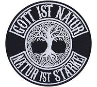 Yggdrasil | Dios es la naturaleza, la naturaleza es fuerza, parche vikingo para coser/planchar | 90 x 90 mm