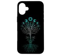 Yggdrasil Fresno Mundial - Moon Phases Tree of Life - Pagan Art Carcasa para iPhone 16 Plus