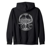 Yggdrasil World Ash Tree Edda Centro de 9 Reinos Sudadera con Capucha