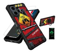 YGH-JGP - Funda compatible con TCL NxtPaper 70 Pro 5G, con protector de pantalla de vidrio templado, policarbonato duro y silicona suave, soporte de anillo, efecto luminoso