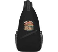 YGHAOWKJR Classic Custom Don't Worry Be Cappy Capybara Sling Bags for Men Cool Shoulder Chest Crossbody Backpack Travel Daypack Gift