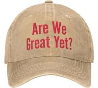 YGHAOWKJR Gorra clásica unisex con texto en inglés «Are We Great Yet», gorra de béisbol, gorra de camionero, ajustable