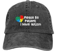 YGHAOWKJR Gorra de béisbol clásica con texto en inglés "Please Be Patient I Have Autism", ajustable, clásica, vintage, perfil bajo, algodón lavado para papá