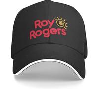 YGHAOWKJR Gorra de béisbol de diseño clásico con logotipo de Roy Rogers Restaurant, sombrero vintage de lujo para hombre para el sol, gorras para hombre, para mujer, color negro