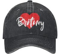 YGHAOWKJR Gorras de béisbol clásicas personalizadas con texto en inglés "I Love Britney Heart Named Spears" Gorra de béisbol a la moda desgastada de mezclilla lavada Hip Hop gorra de sol para hombres